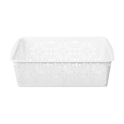 Корзинка универсальная "FLORAL", 300х195х95мм (белый) (то)