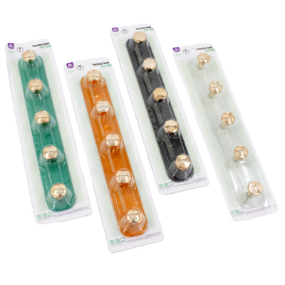 Крючки 5шт на планке, пластиковые (27см)