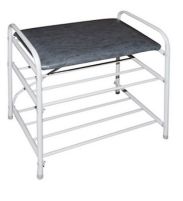 Банкетка - этажерка для обуви 2яр. (серая) (хпп) (то)