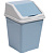 Ведро для мусора с подвижной крышкой 5л квадратное (серо-синий/светло-серый)