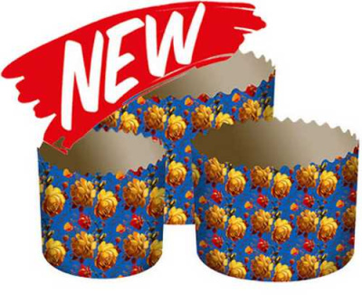 Форма для выпечки маленькая  Жостово синяя, 70*85 мм, 80 шт.