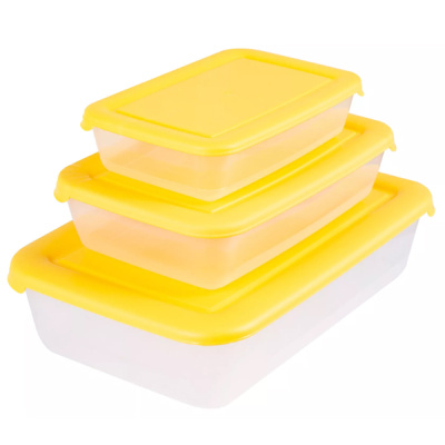 Комплект контейнеров для СВЧ (3шт) 0,45+0,9+1,9л прямоугольный (то)