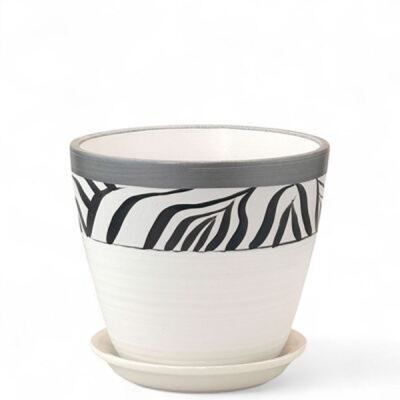Горшок Роспись зебра 12см (РС180/1)