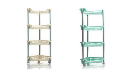 Этажерка угловая, 4 полки (на колесах) (то)