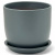 Горшок Глянец серый матовый 18см (ГЛ419/3)