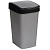 Ведро для мусора с подвижной крышкой 35л "Tandem" (сер.металлик/черный)