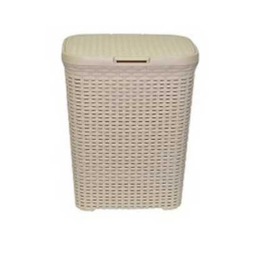 Корзина для белья "Ротанг" 40л. с крышкой (латте) (то)