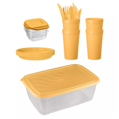 Комплект для пикника SEASONAL 19 предметов на 4 персоны (Желтый)(то)
