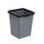 Ведро для мусора с фиксатором 8,5л квадратное (серо/черный) (то)
