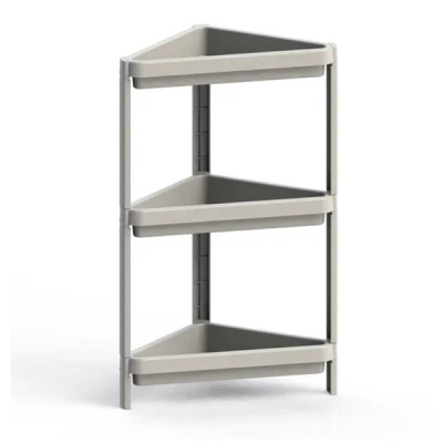 Этажерка 3-х секц. угловая Kleo 442х330х700мм (белый)(то)