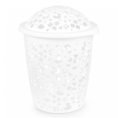 Корзина "Непоседа" 45л с крышкой (белый) (то)