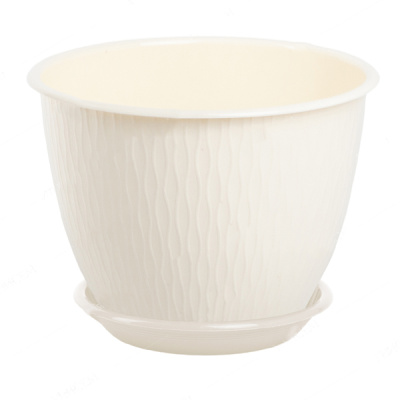 Горшок "Корсика", D19, с поддоном 2,4л ваниль