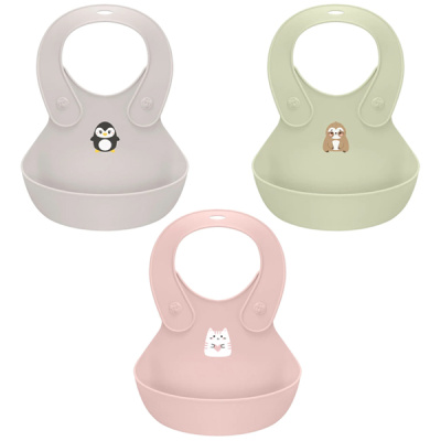 Нагрудник детский с декором 280x216x50мм (светло-бежевый)(то)