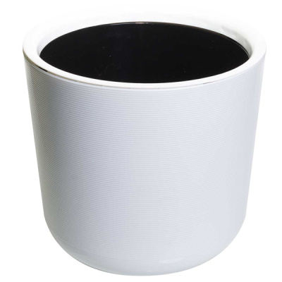 Горшок Лион 16,6л с черной вкладкой Белый