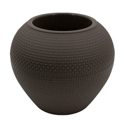 Кашпо пластиковое СФЕРА Ø-17см h-25см коричневый