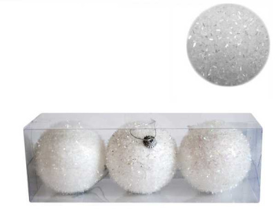 Шары елочные 8см, набор 3шт