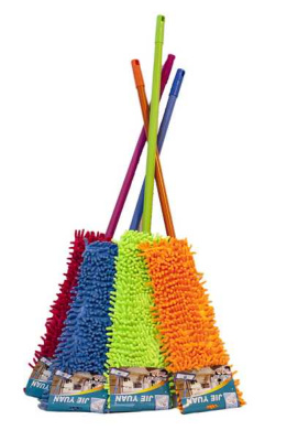 Швабра плоская 40см микрофибра ЭКОНОМ, металл телескоп ручка 75-115см