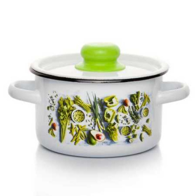 Кастрюля эмал цил Свежая зелень 9,0л ТМ Appetite