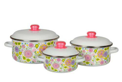 Набор из 3 пред.№08 "Цветочная фантазия" цил. 1,5л; 3л; 5л