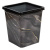 Ведро для мусора с фиксатором 14л квадратное "Черный Мрамор" (то)