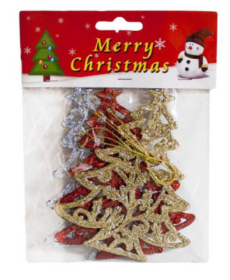 Украшение елочное ЕЛОЧКА 3шт, 12см