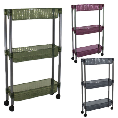 Этажерка 3-х ярусная узкая 40*14*65см (пластик, металл) 