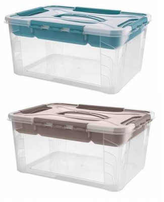 Ящик унив. "GRAND BOX" 390х290х180мм, 15,3л с замками и вставкой-органайзером коричневый