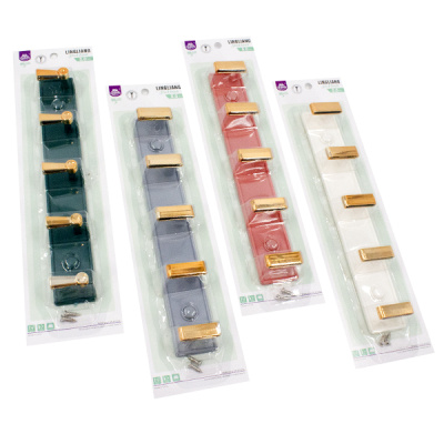 Крючки 5шт на планке, пластиковые (25см)