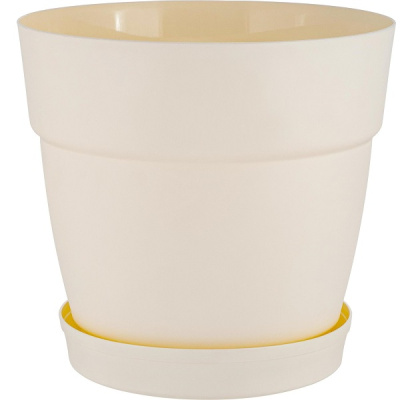 Горшок для цветов Villa de Fiori D170мм с поддоном 2л белоснежный жасмин (то)