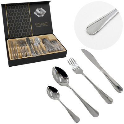 Набор столовых приборов 24шт в подар упак (ложка, вилка, нож столовые и ложка чайная - по 6шт)