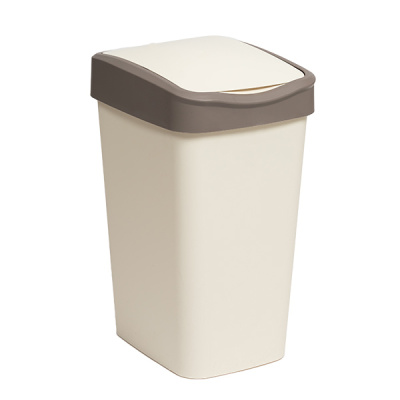 Ведро для мусора с подвижной крышкой 20л "Tandem" (слон.кость/шоколад) (то)