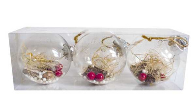 Шары елочные 8см, 3шт 