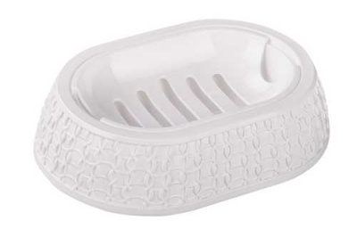 Мыльница "Вязаное плетение" (белый) (то)