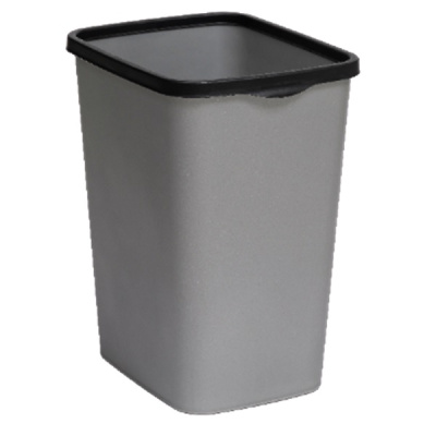 Ведро для мусора с фиксатором 33л "Tandem" (сер.металлик/черный) (то)