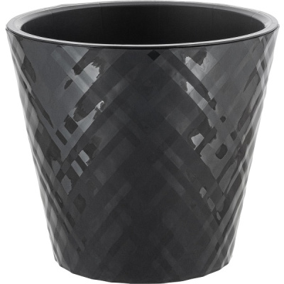 Горшок для цветов Manhattan D160мм, 1,6л c дренажной вставкой оникс (то)
