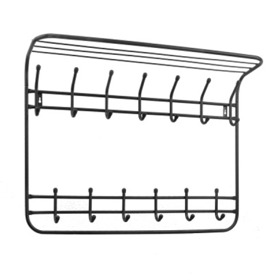 Вешалка настенная 2-х ярусная "Комфорт" 7/6 кр. арт.ВНК763 цв.серый металлик