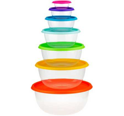 Набор мисок РАДУГА 7шт.(5л,3.1л,2л,1л,0.5л,0.2л,0.08л) (то)