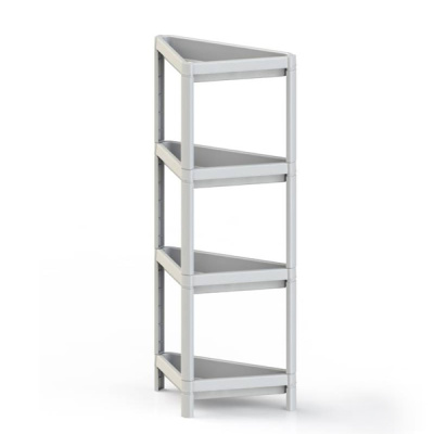 Этажерка 4-х секц. угловая Kleo 442х330х1000мм (белый)(то)