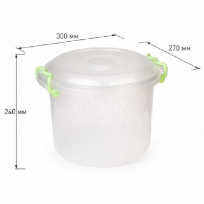Контейнер круглый с ручками 8л. (прозрачный)