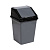 Ведро для мусора с подвижной крышкой 16л квадратное (серо/черный) (то)