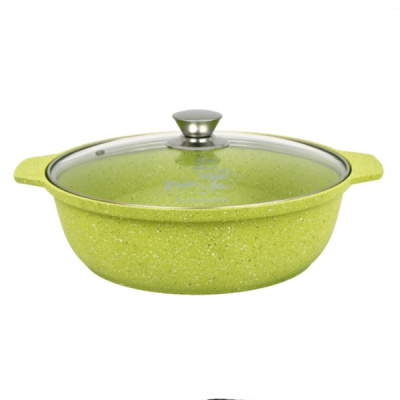 Кастрюля-жаровня а/пр литая 3,0л стекл/кр Trendy style lime