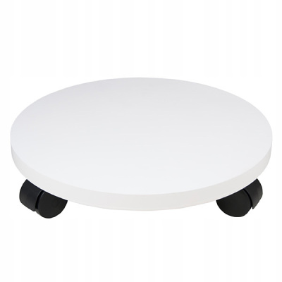 Подставка для цветов на колесах, 26см (цвет белый)