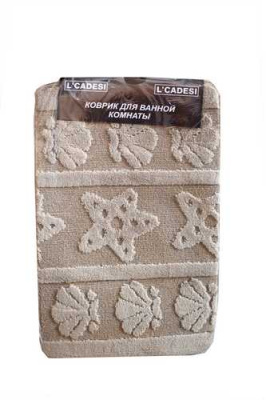 Коврик из полипропилена на латексной основе, "L'CADESI LEMIS", 50х80см из 2 штук,3240 крем-оранж 