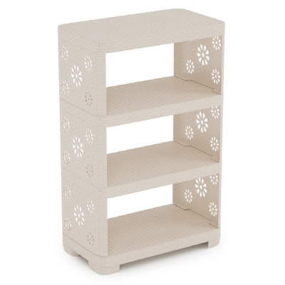 Этажерка "Плетёнка" №2 4-х секционная (слоновая кость)(то)