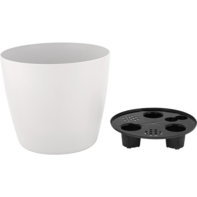 Горшок для цветов Vienna D250 с дренажной вставкой 9л белоснежный жасмин (то)