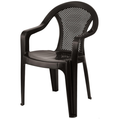 Кресло DeVeranda садовое 540x535x785 мм, круглая сетчатая спинка, теплый орех (то)