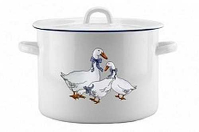 Кастрюля эмал  4,5л  01-1615н/4М-Гуси  Эмаль SELECT