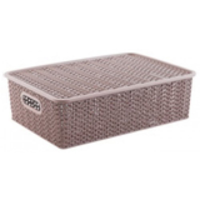 Корзинка "Вязь" 7,5л 350х245х105мм (розовый нюд) (то)