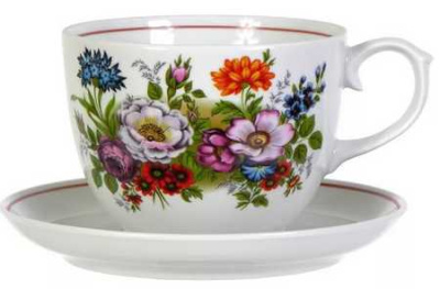 Чайная пара 500см3 Подарочная "Букет цветов"