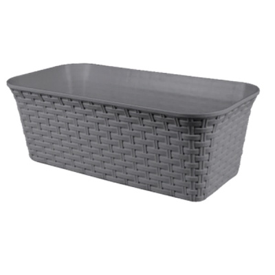 Ящик балконный 43см "Ротанг" с дренажем (серый) (то)